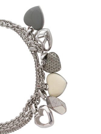 Christian Dior Crystal & Enamel Multistrand Charm Bracelet