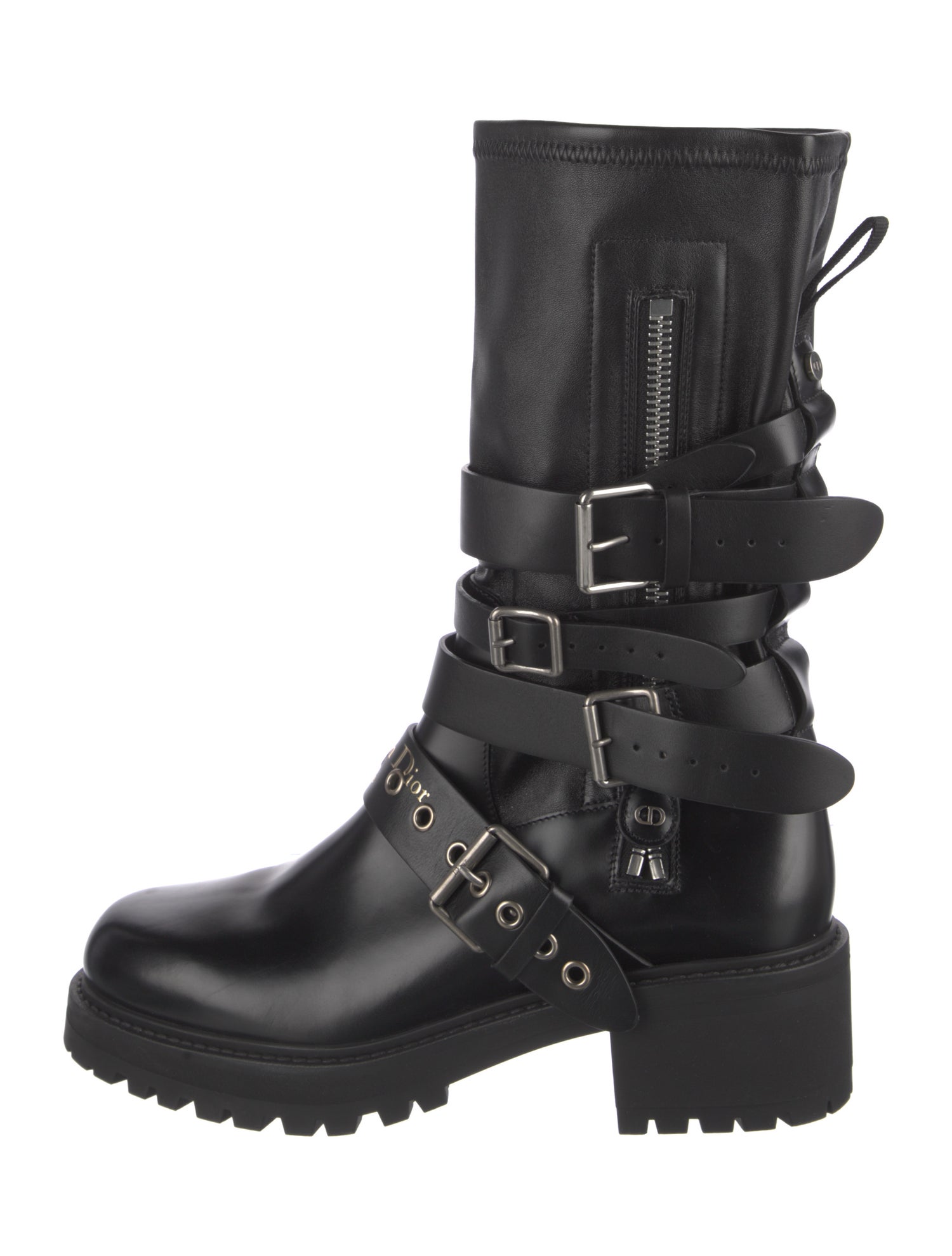 Christian Dior Leather Moto Boots