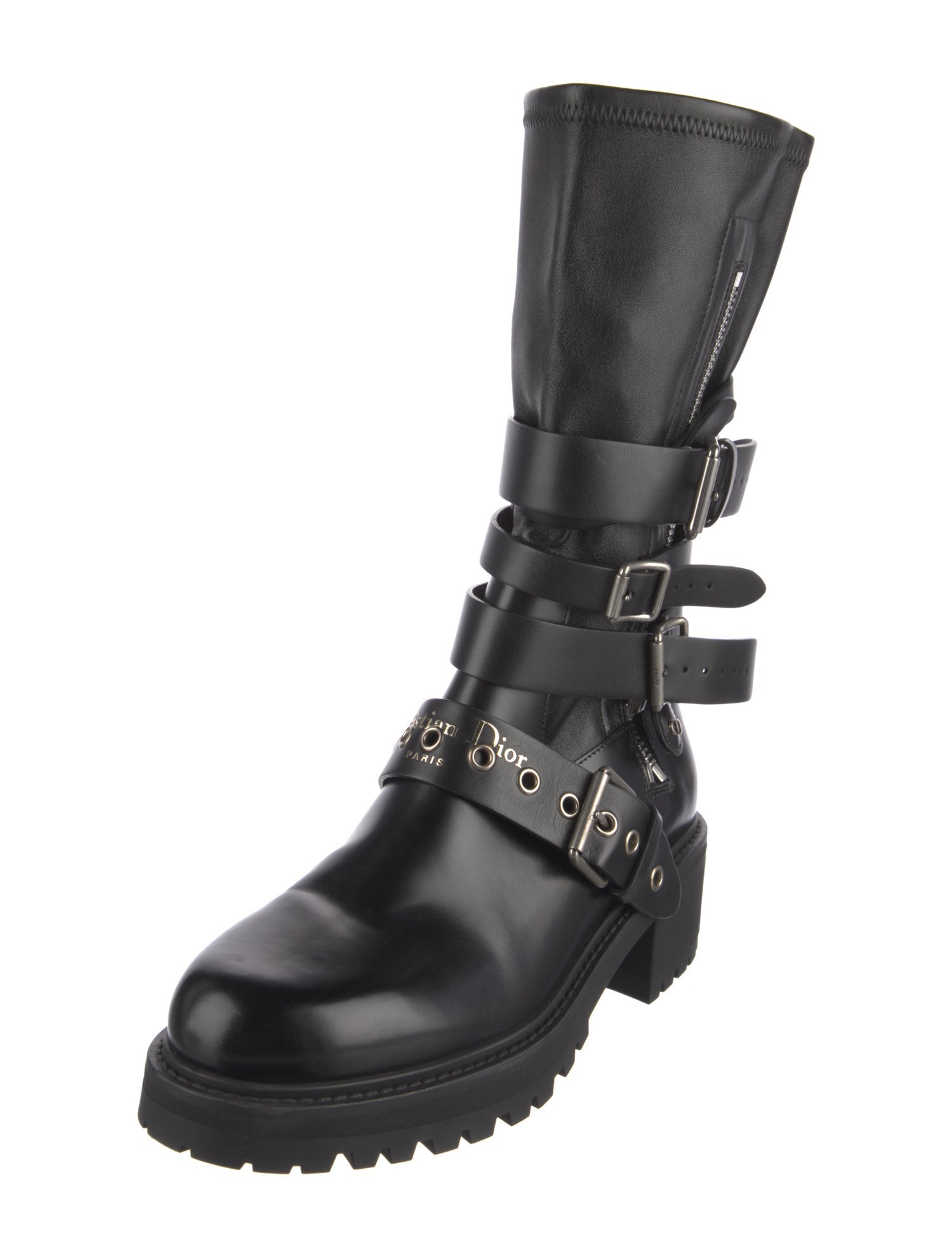Christian Dior Leather Moto Boots