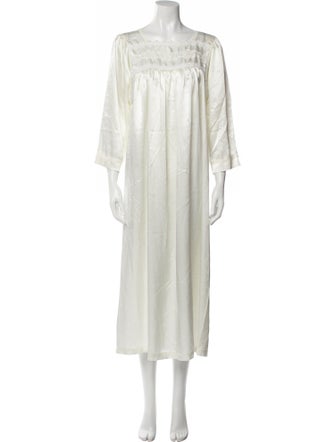 Christian Dior Satin Lace Trim Embellishment Nightgown