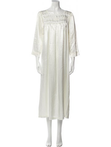 Christian Dior Loungewear Satin Lace Trim Embellishment Nightgown S