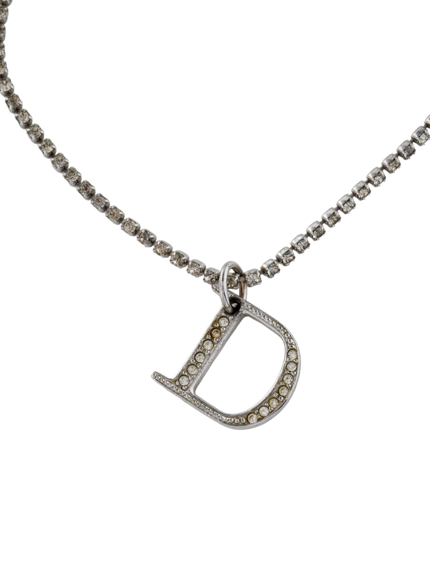 Christian Dior Crystal D logo Charm Bracelet