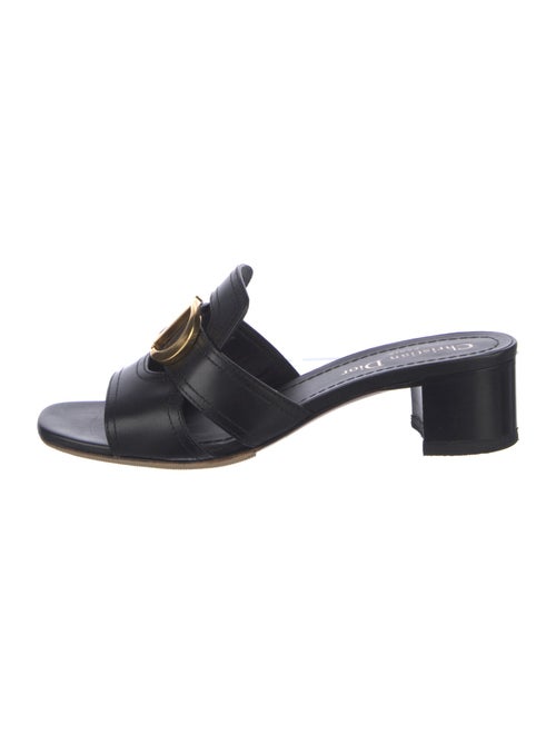 Christian Dior Leather Cutout Accent Slides