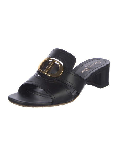 Christian Dior Leather Cutout Accent Slides