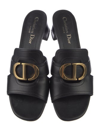 Christian Dior Leather Cutout Accent Slides