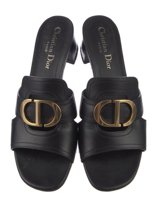 Christian Dior Leather Cutout Accent Slides