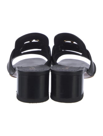 Christian Dior Leather Cutout Accent Slides