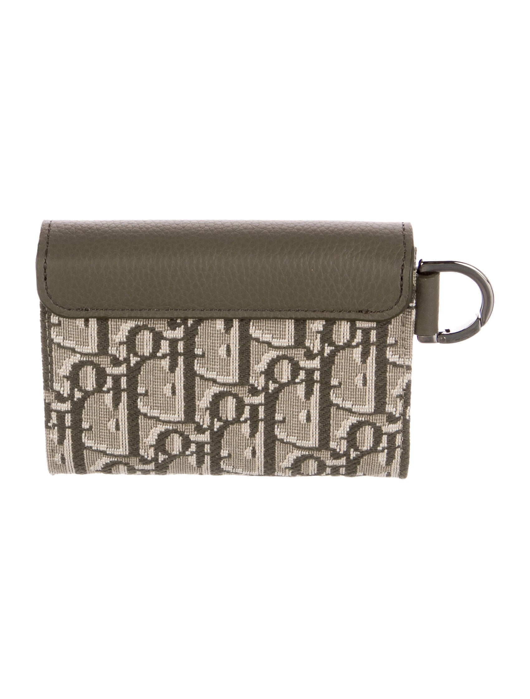 DIOR MEN Saddle Flap Card Holder Oblique Jacquard Wallet w/ Tags