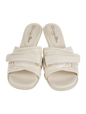 Christian Dior Cannage Pattern Leather Slides