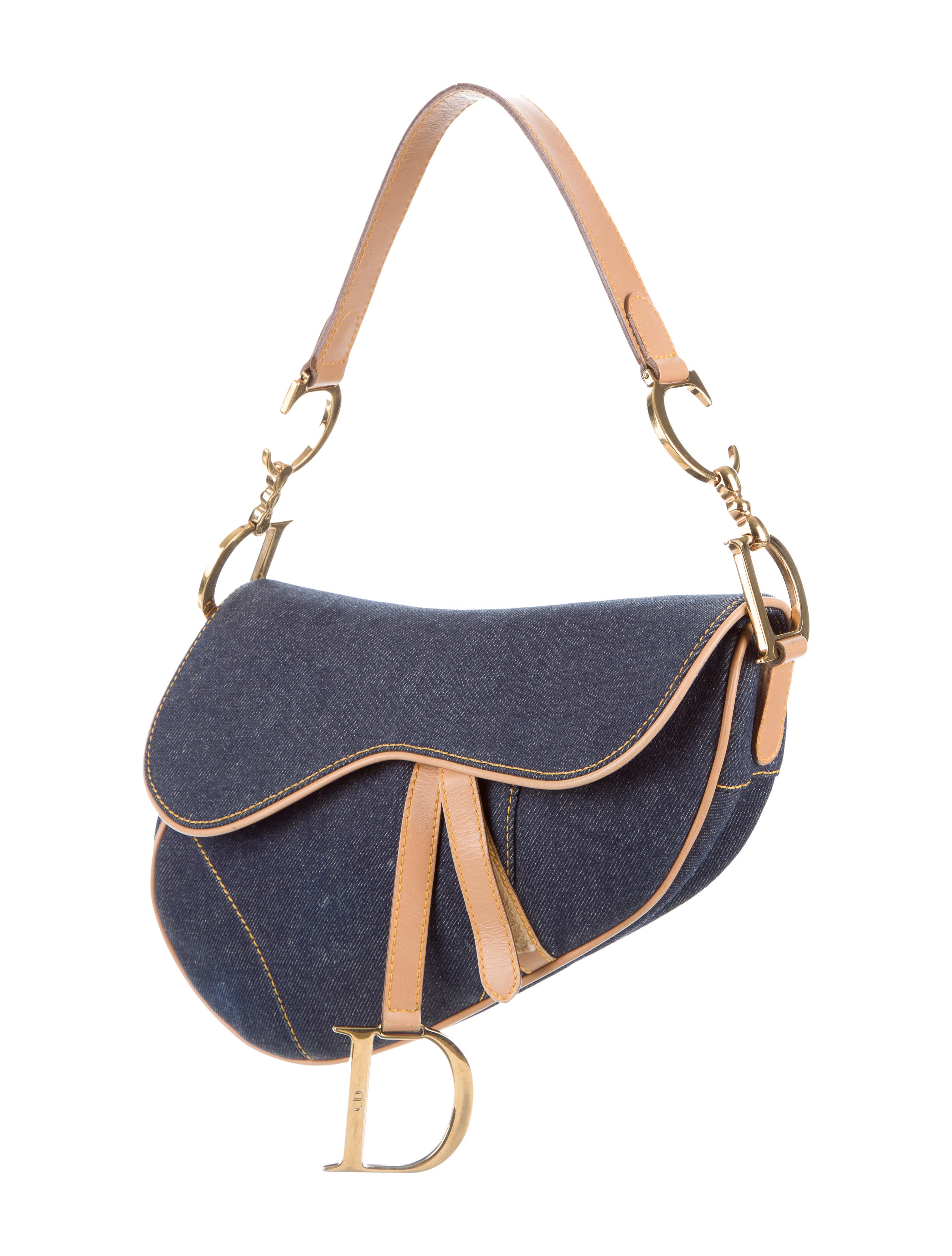 Christian Dior Denim Saddle Bag Handbags CHR52662 The RealReal