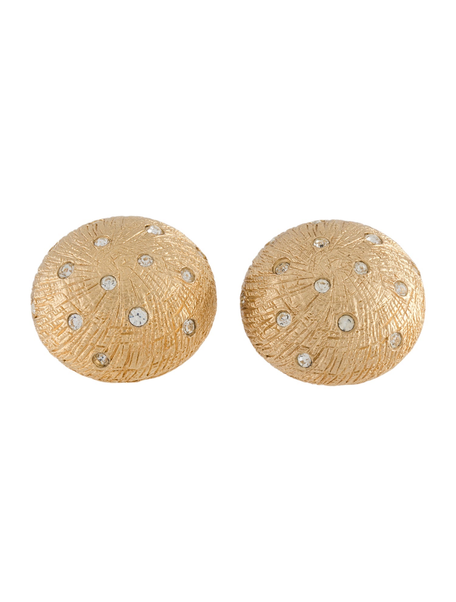 Christian Dior Vintage Crystal Dome Stud Earrings