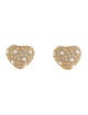 Christian Dior Vintage Heart Crystal & Faux Pearl Clip-On Earrings