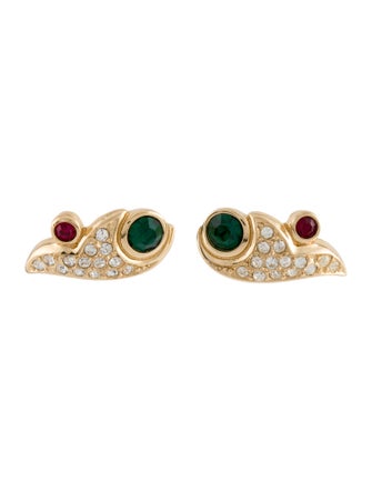 Christian Dior Vintage Crystal Stud Earrings