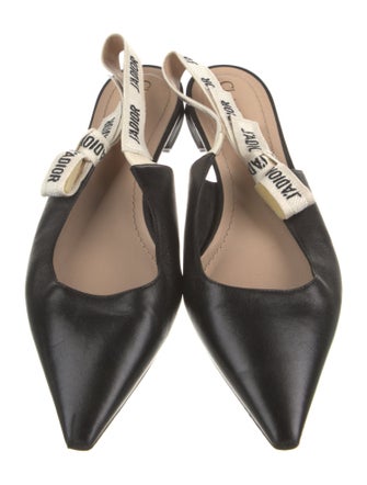 Christian Dior Leather Graphic Print Mules