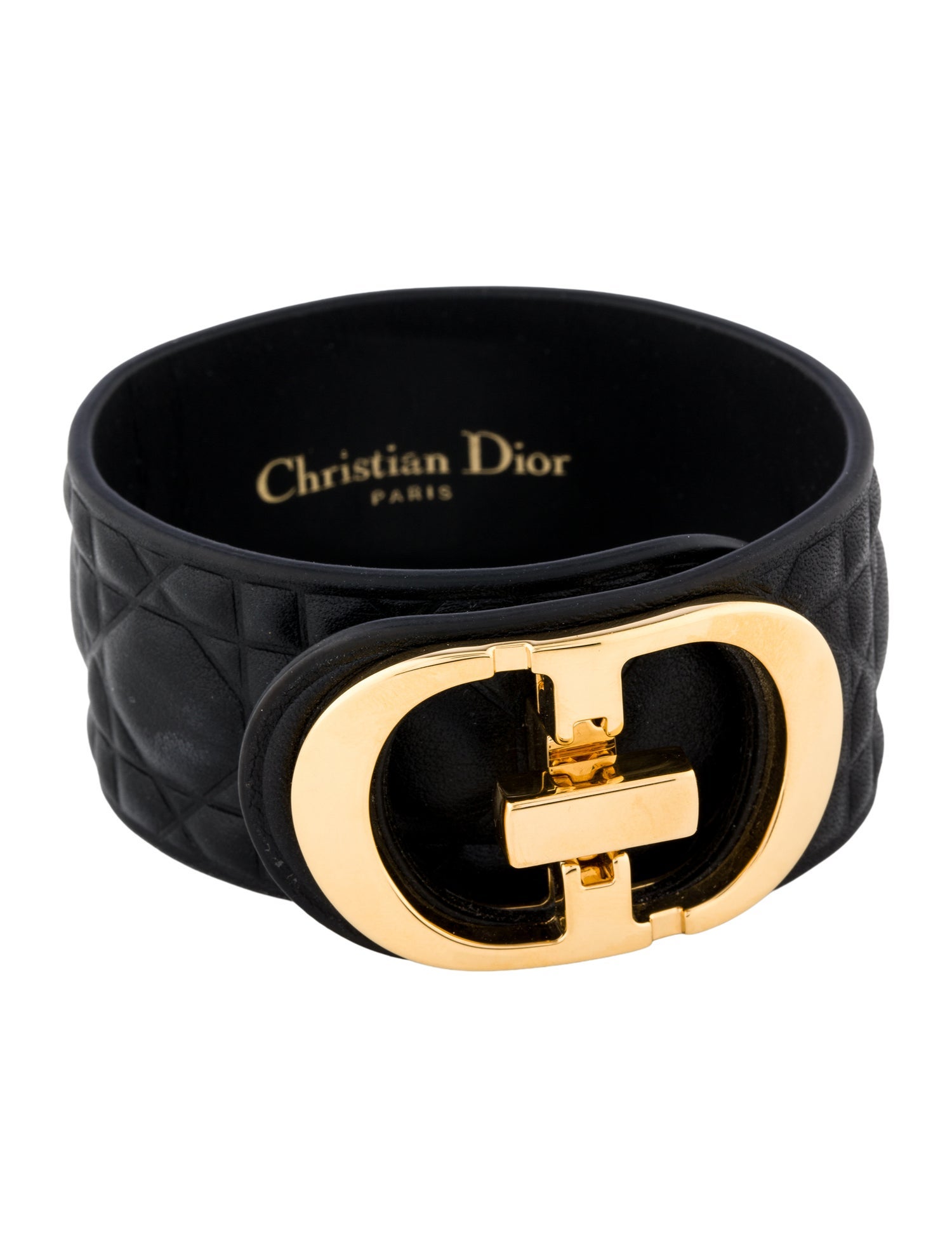 Christian Dior Leather Turnlock Wrap Bracelet