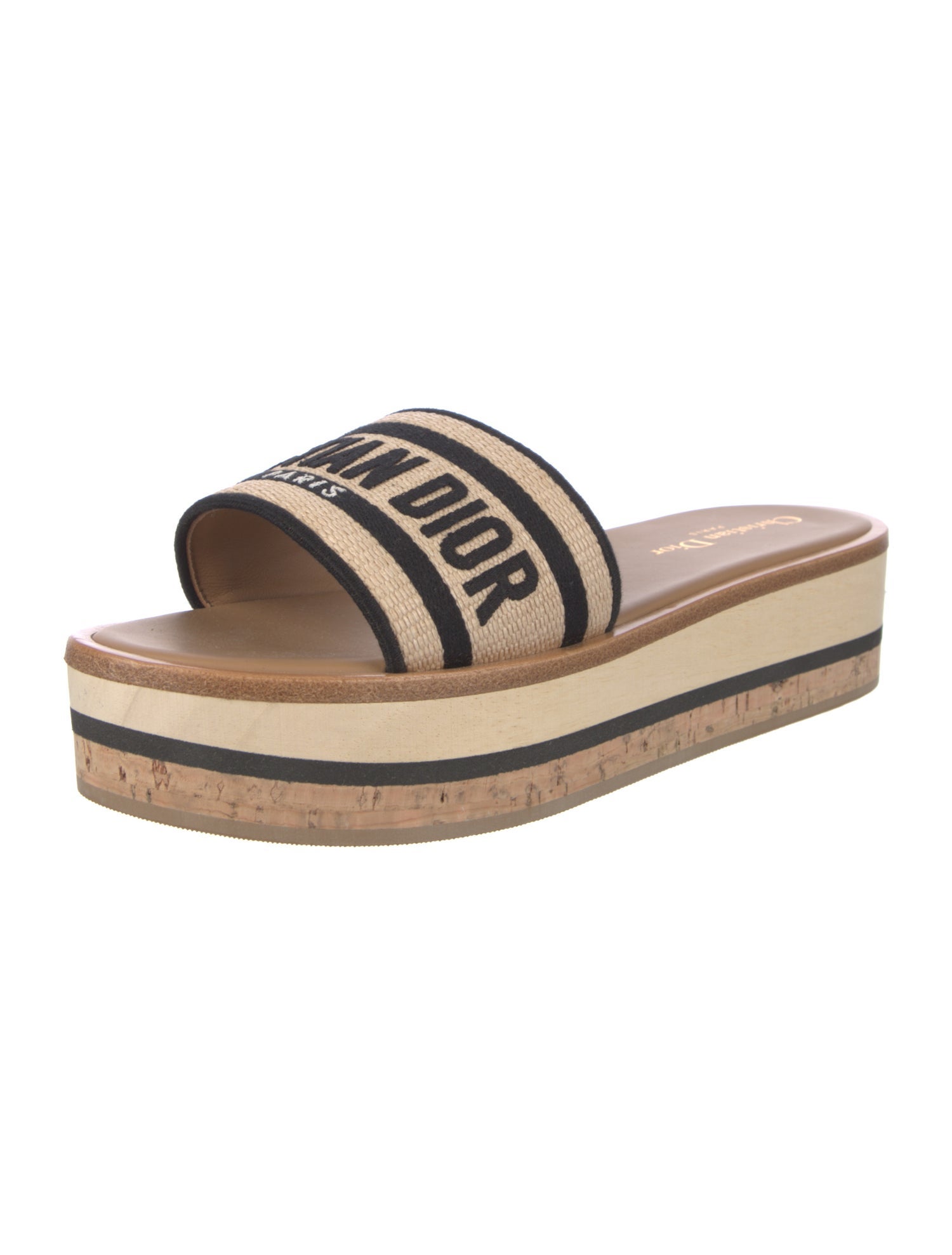 Christian Dior Canvas Striped Slides