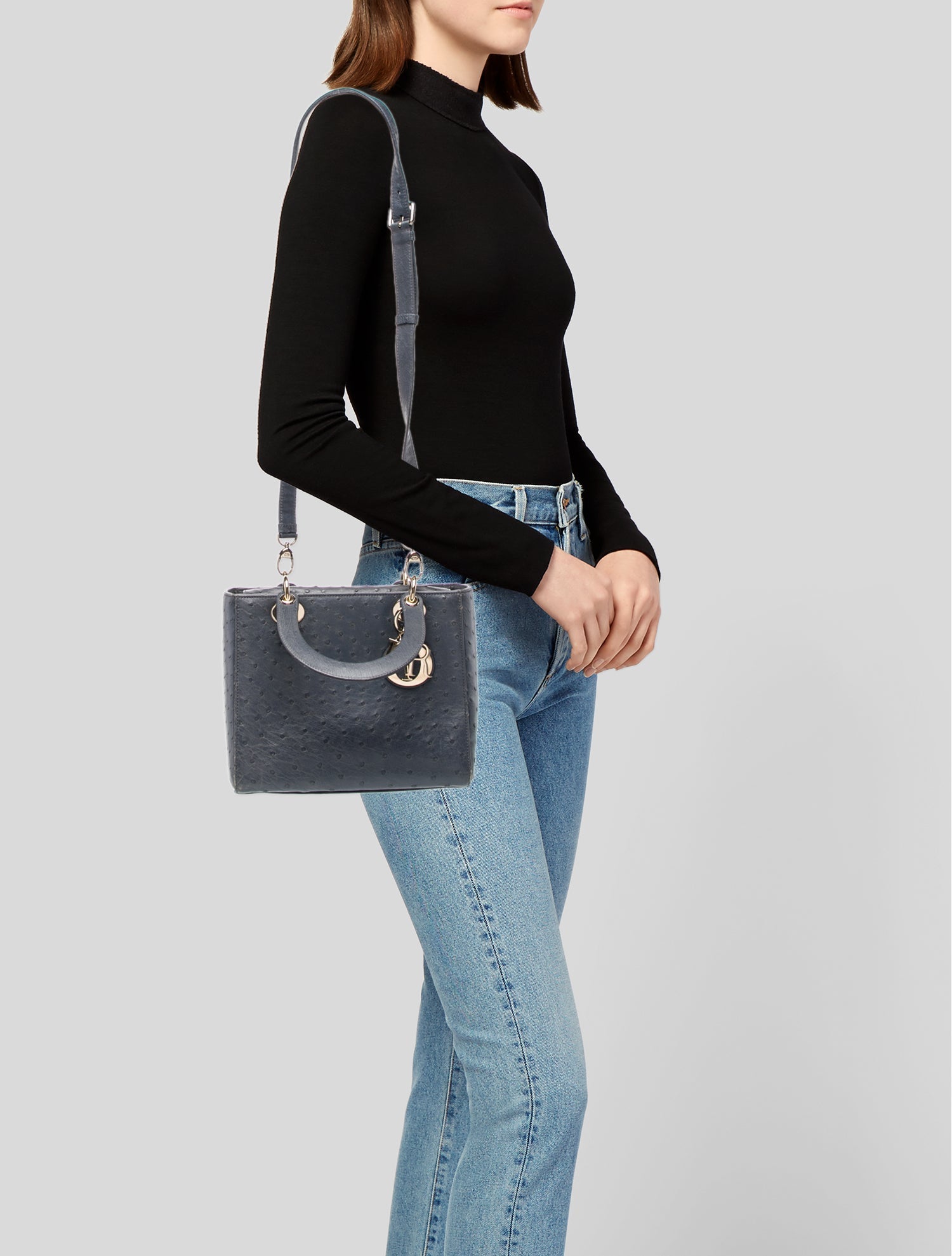 Christian Dior Ostrich Lady Dior Small