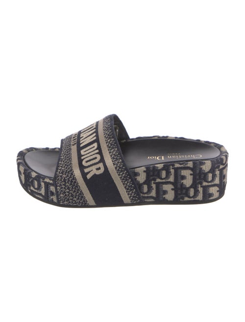 Christian Dior Oblique Jacquard Canvas Slides