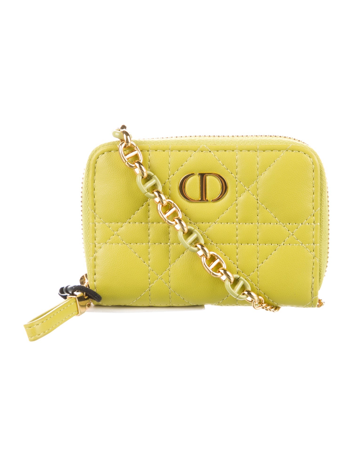 Christian Dior Cannage Mini Caro Zipped Pouch Cannage Pattern Wallet