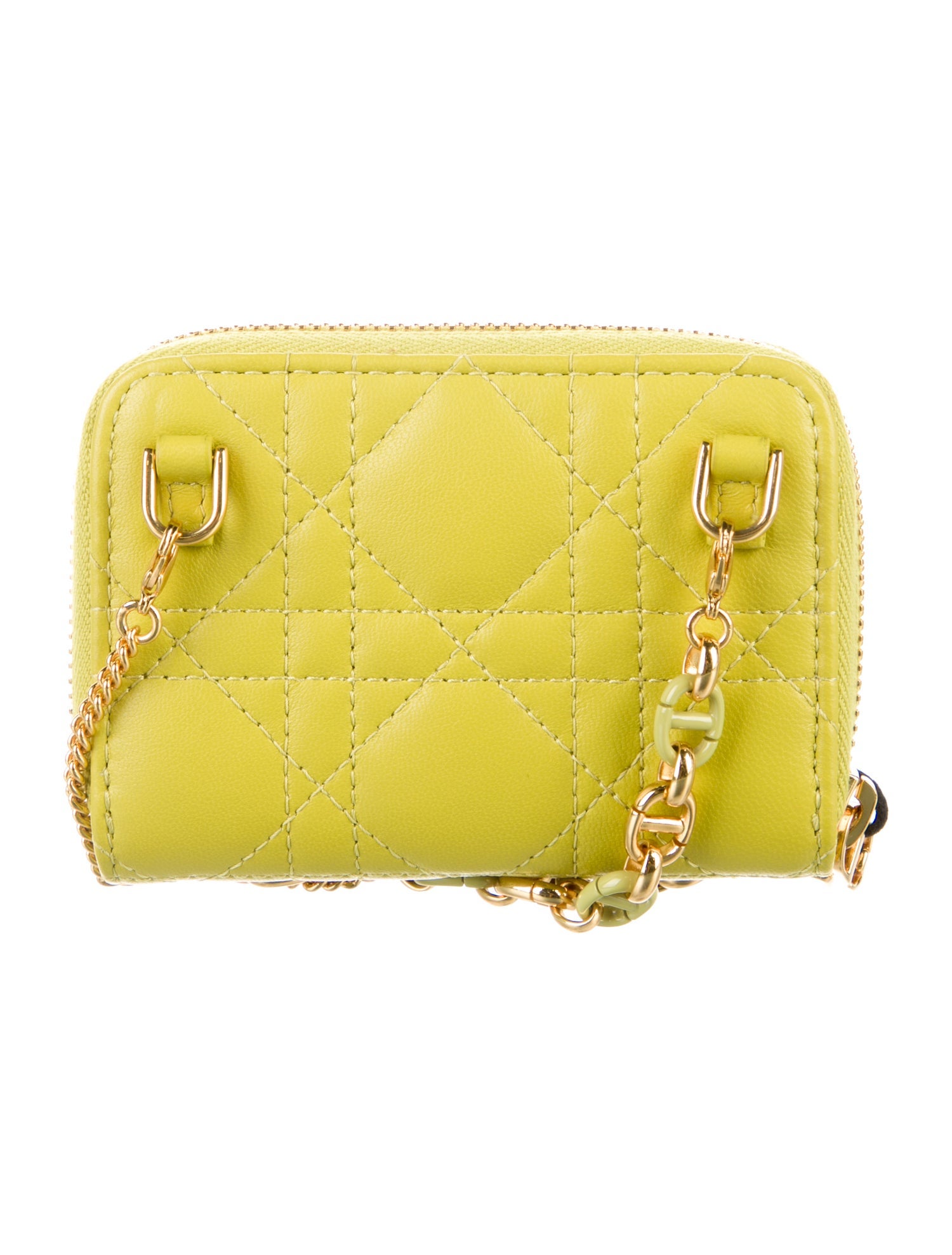 Christian Dior Cannage Mini Caro Zipped Pouch Cannage Pattern Wallet