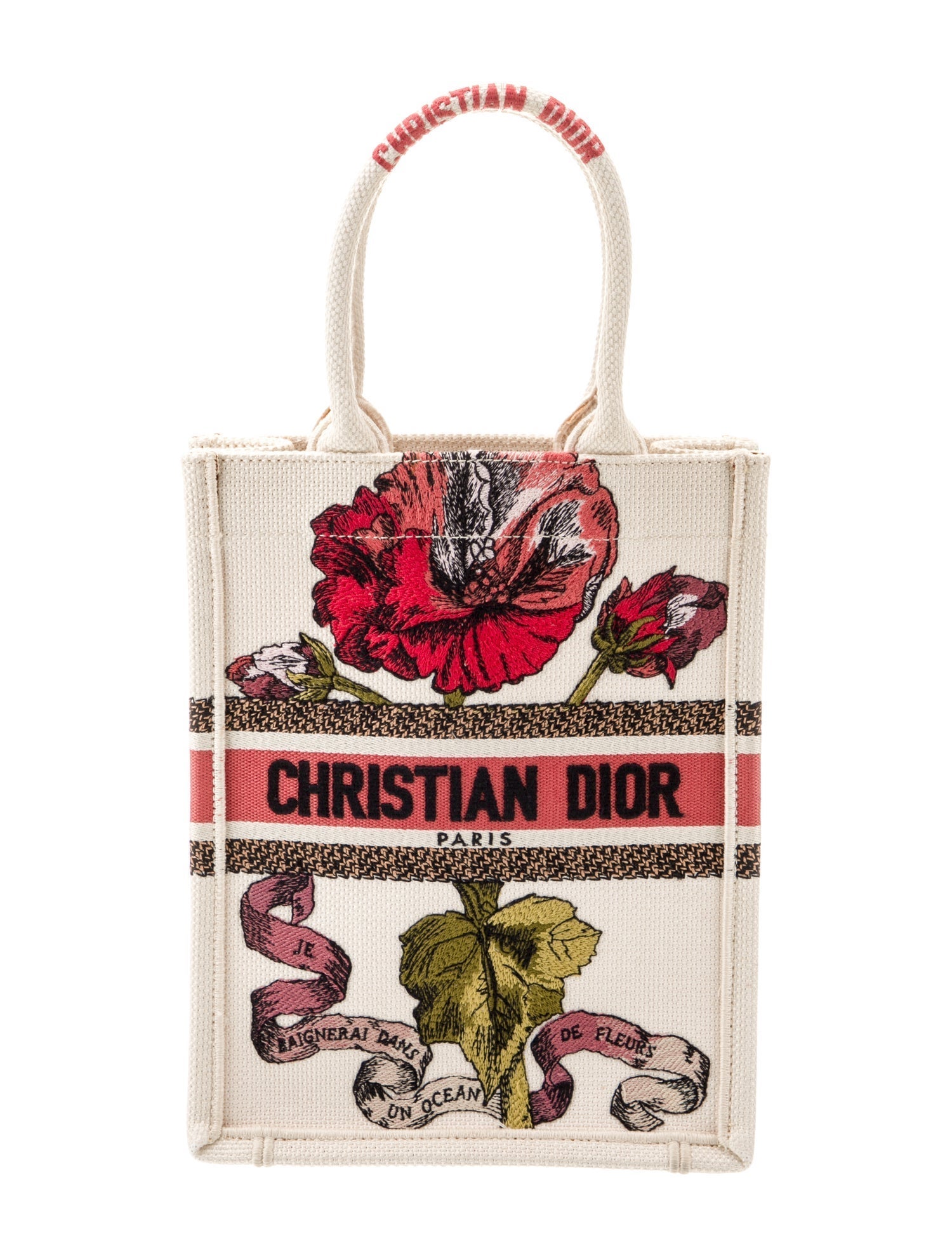 Christian Dior Canvas Fleurs Bibliques Embroidery Vertical