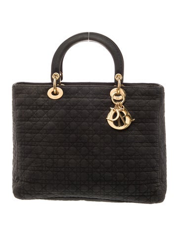 Christian Dior Handle Bags Cannage Lady Large Vintage