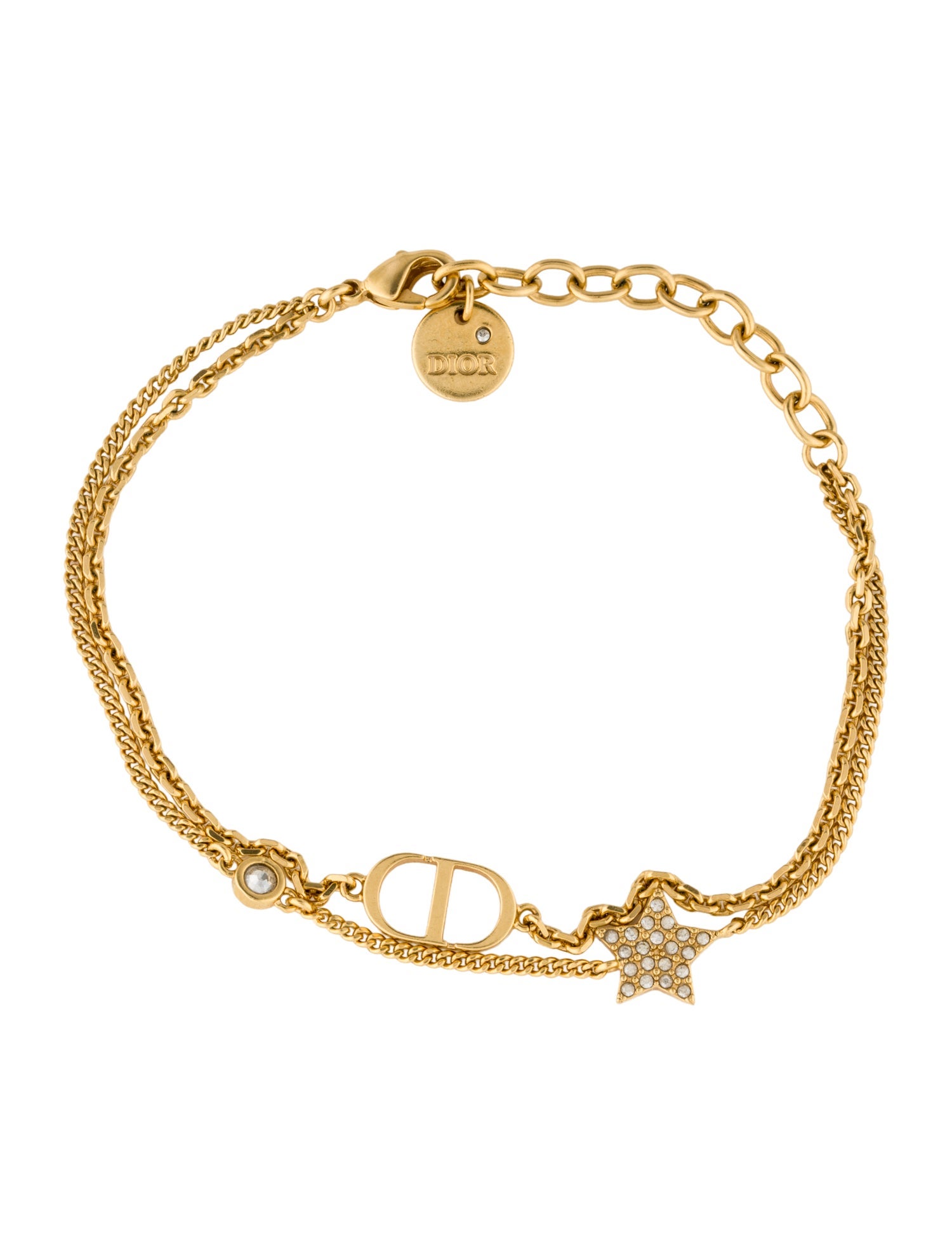 Christian Dior Crystal Petit CD Double Bracelet