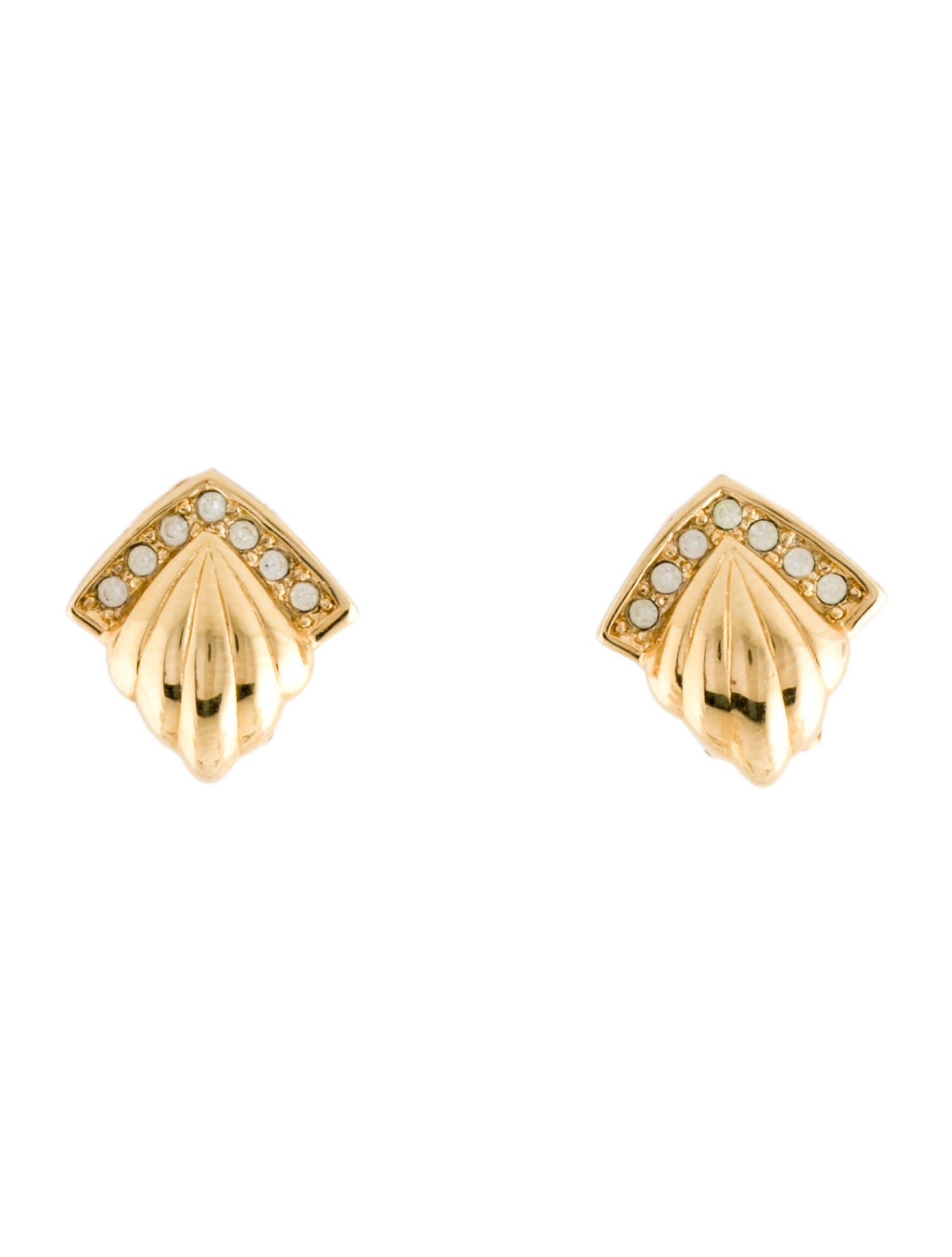 Christian Dior Vintage Crystal Clip-On Earrings