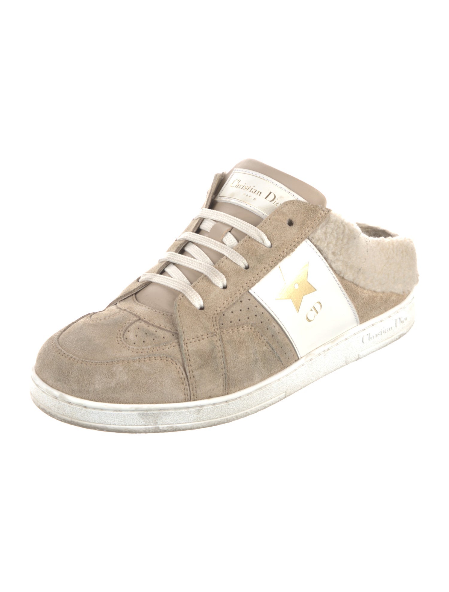 Christian Dior Suede Graphic Print Sneakers