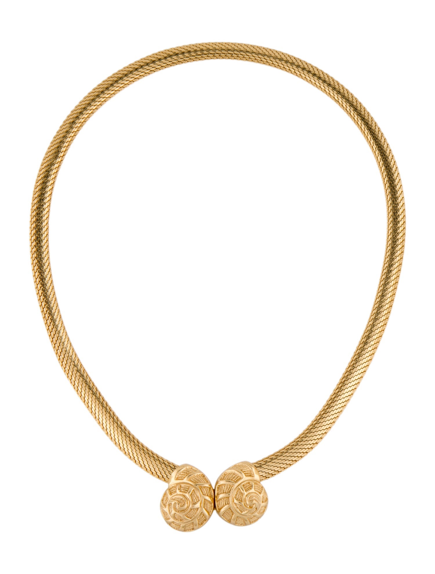 Christian Dior Vintage Mesh Shell Choker Necklace