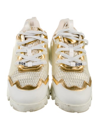 Christian Dior Mesh Leather Trim Embellishment Chunky Sneakers