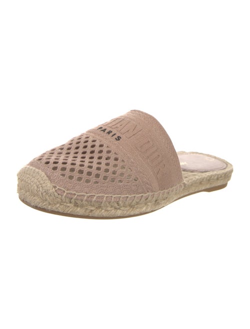 Christian Dior Canvas Embroidered Accent Mules