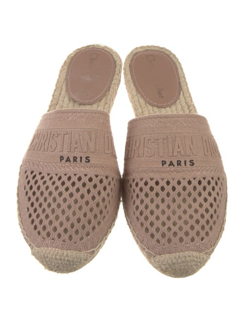 Christian Dior Canvas Embroidered Accent Mules