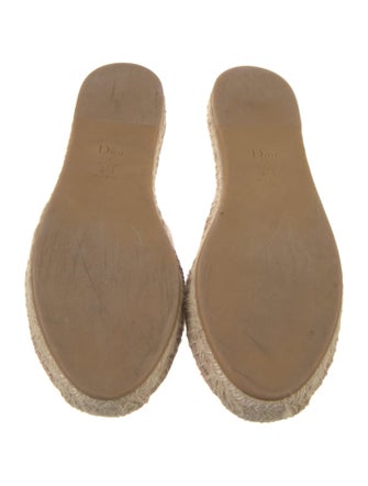 Christian Dior Canvas Embroidered Accent Mules