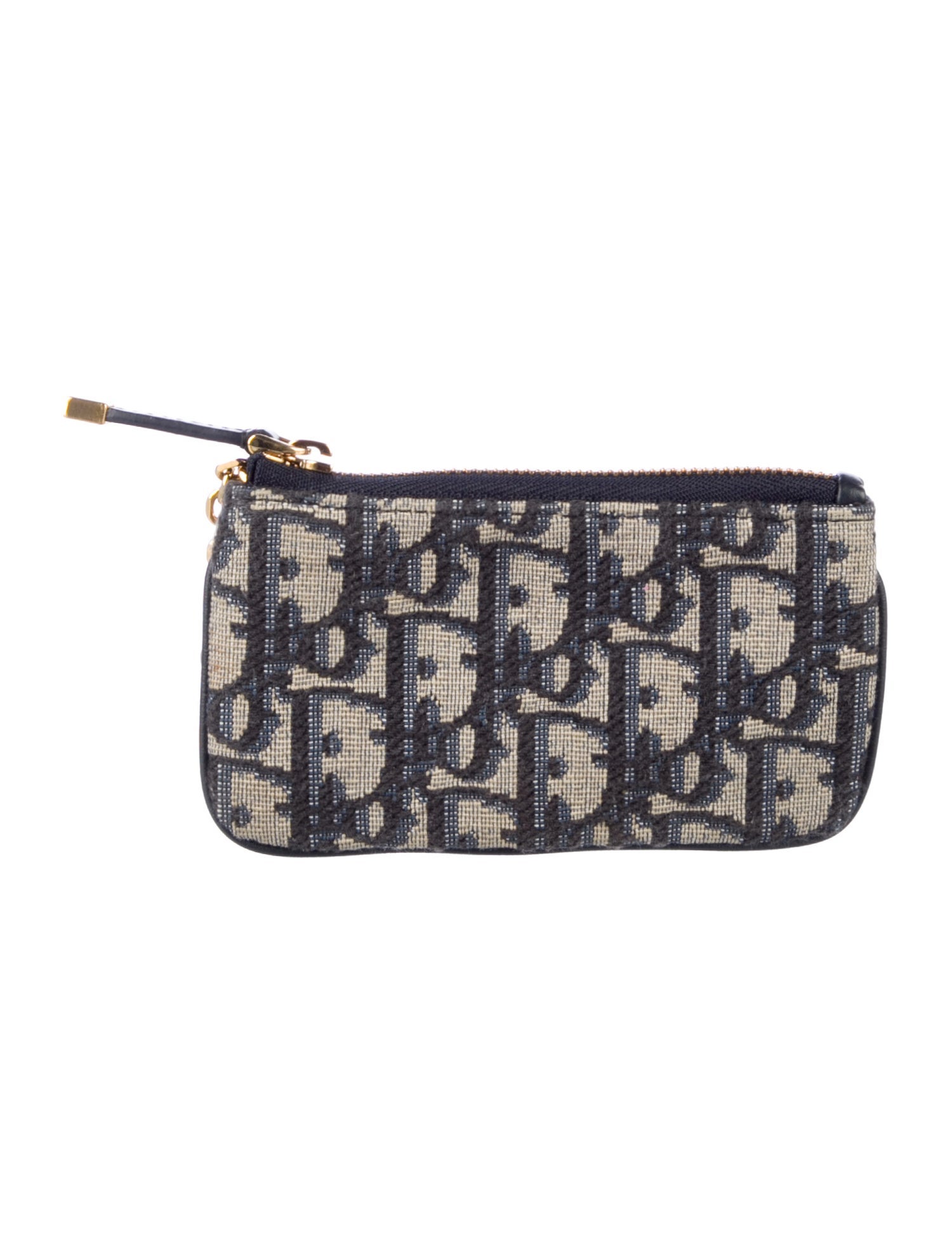 Christian Dior Key Pouch Oblique Jacquard Wallet - Blue Wallets
