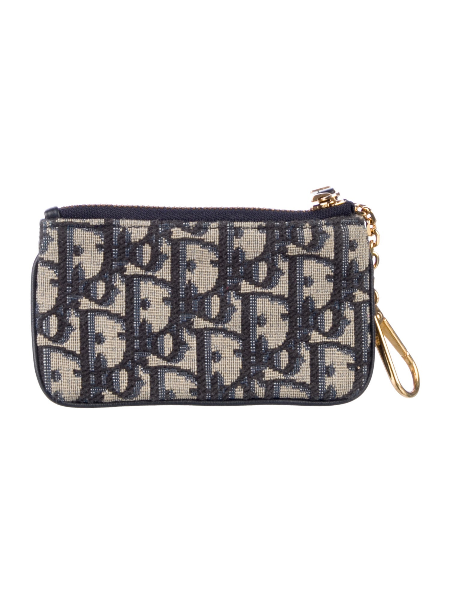 Christian Dior Key Pouch Oblique Jacquard Wallet - Blue Wallets