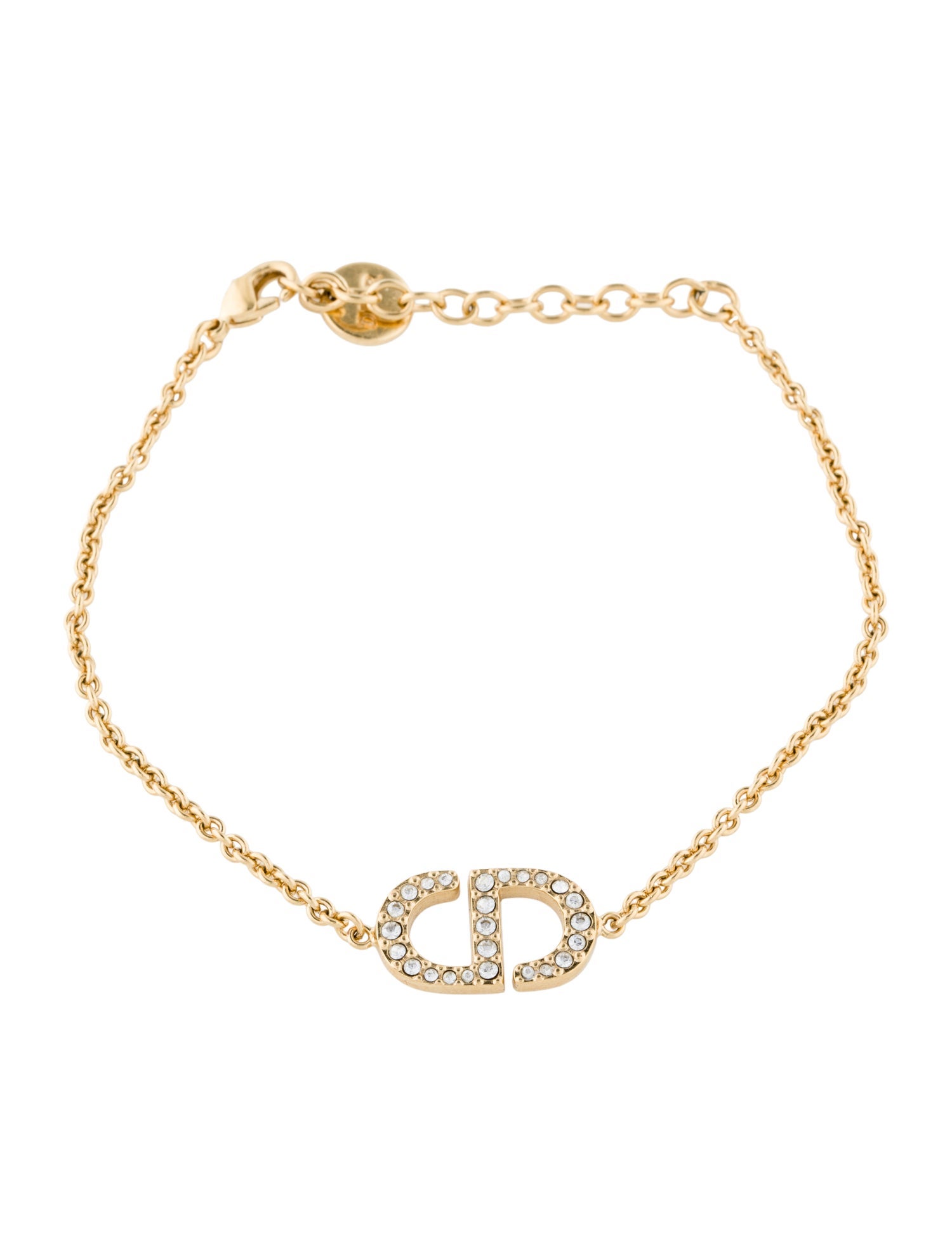 Christian Dior Vintage Crystal CD Link Bracelet