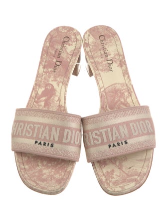 Christian Dior Canvas Printed Slides