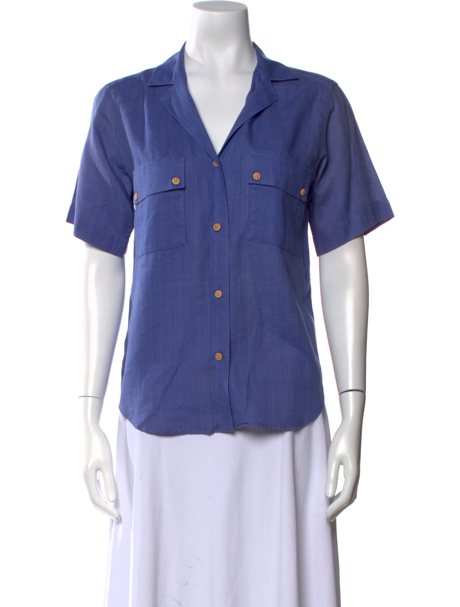 Christian Dior Short Sleeve Button-Up Top
