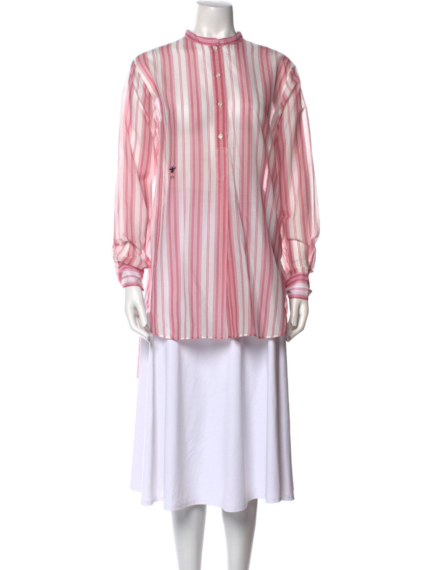 Christian Dior Striped Mock Neck Tunic