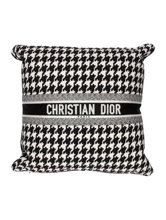 Christian Dior Houndstooth Canvas Throw Pillow