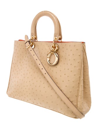 Christian Dior Ostrich Diorissimo Large