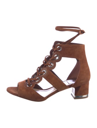 Christian Dior Suede Scalloped Accent Gladiator Sandals