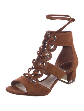 Christian Dior Suede Scalloped Accent Gladiator Sandals