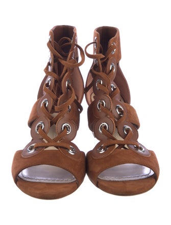 Christian Dior Suede Scalloped Accent Gladiator Sandals