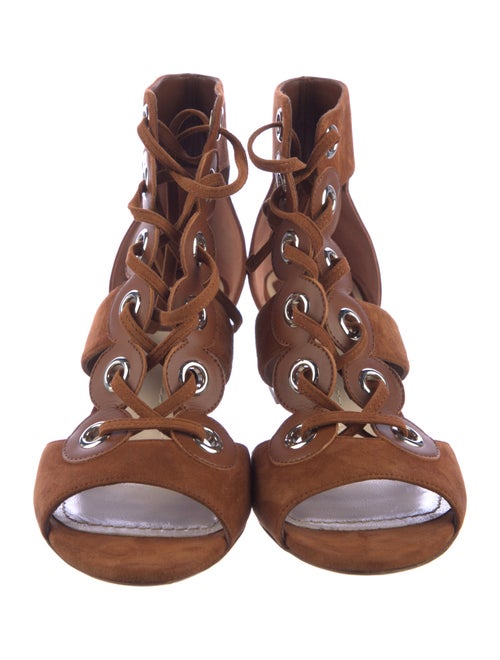 Christian Dior Suede Scalloped Accent Gladiator Sandals