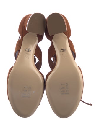 Christian Dior Suede Scalloped Accent Gladiator Sandals