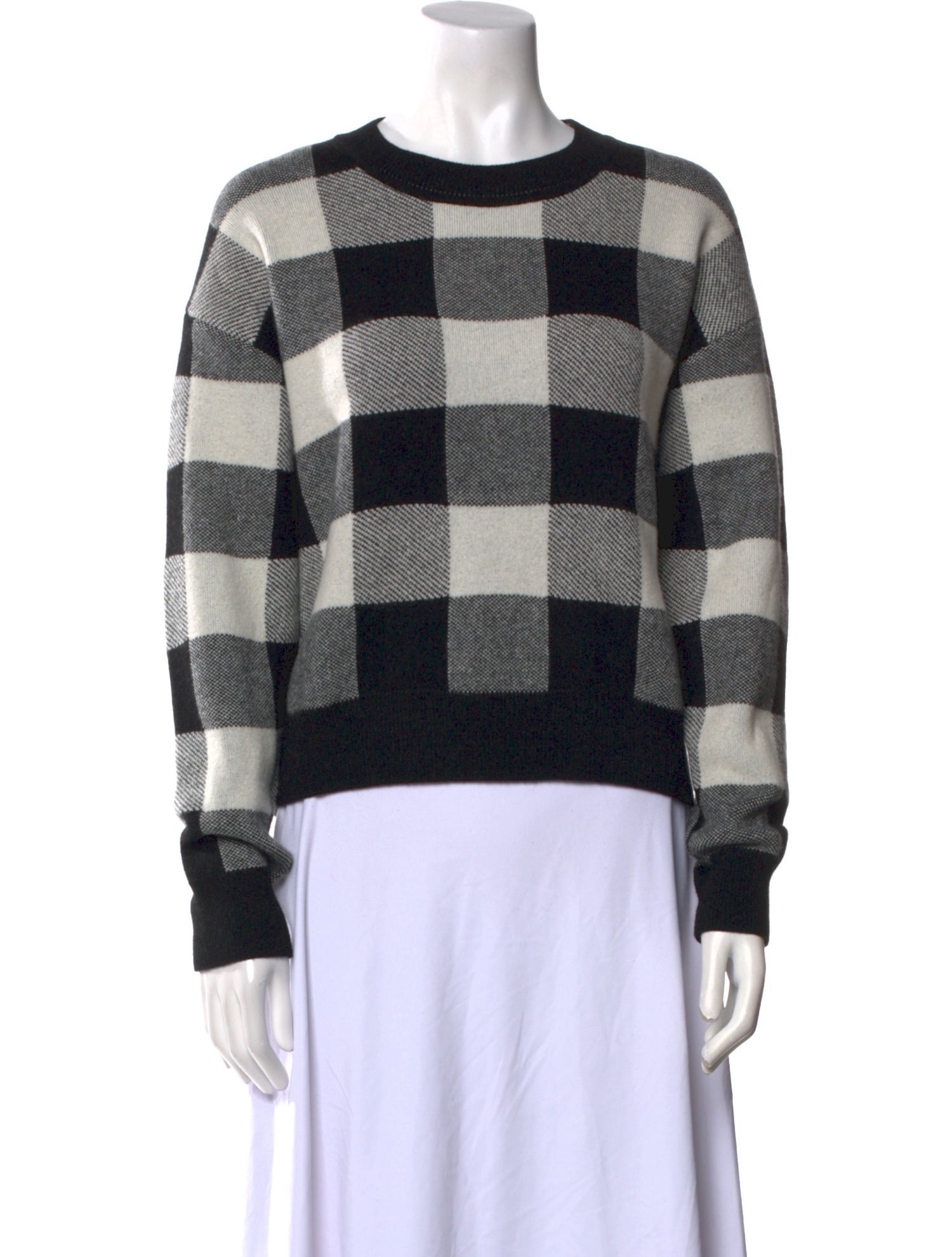 Christian Dior Cashmere Plaid Print Sweater