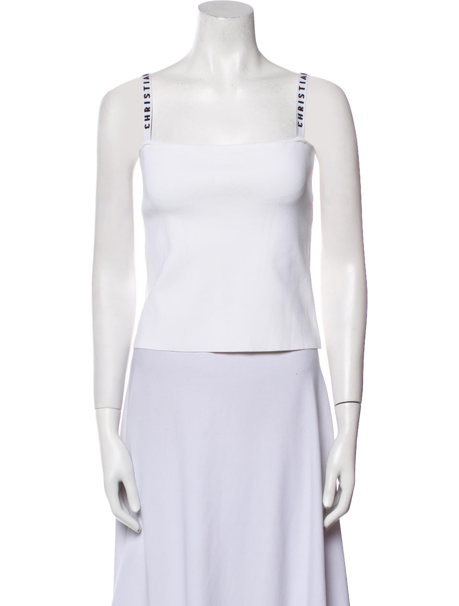 Christian Dior Square Neckline Sleeveless Crop Top