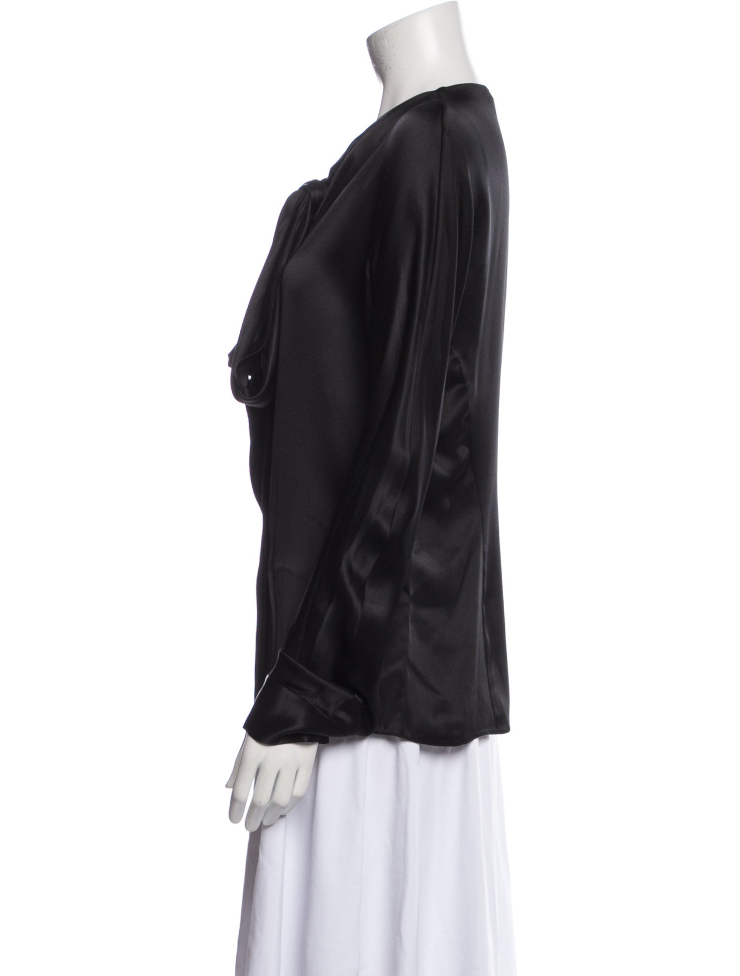 Christian Dior Silk Tie Neck Blouse